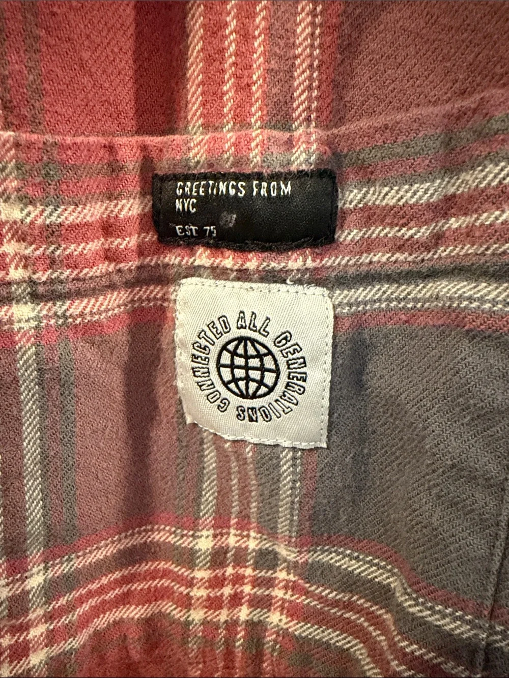 Zara Red & Gray Plaid Hooded Shirt Jacket